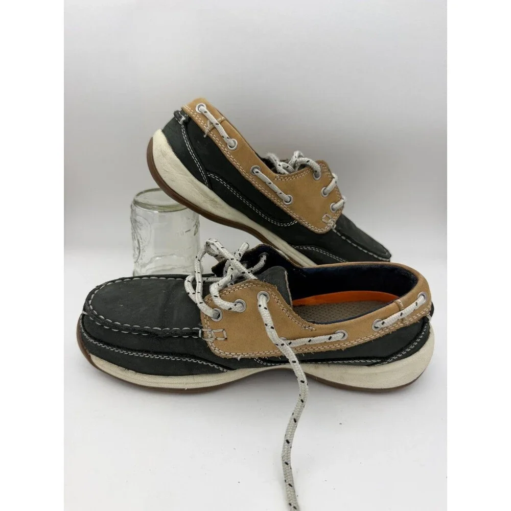 Rockport Works Steel Toe Boat Shoes Men's 9M Brown Leather ASTM F2413 RK670